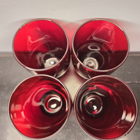 RARE Vintage MCM Anchor Hocking Royal Ruby Red Baltic MINI Juice Glasses 3.65" ( - Picture 16 of 16